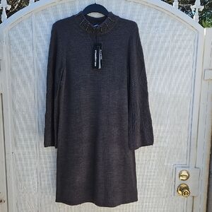 Karl Lagerfeld Charcoal Long Sleeve Dress